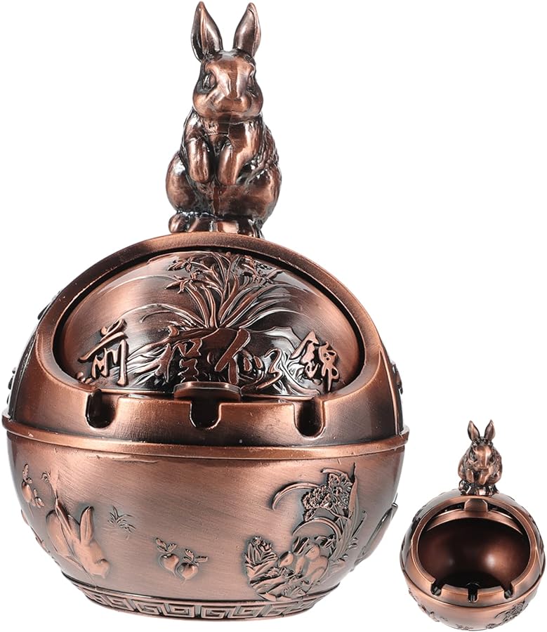 منفضة سجائر قديمة منحوتة على شكل أرنب خالية من الدخان محمولة للاستخدام الداخلي والخارجي - Image 2