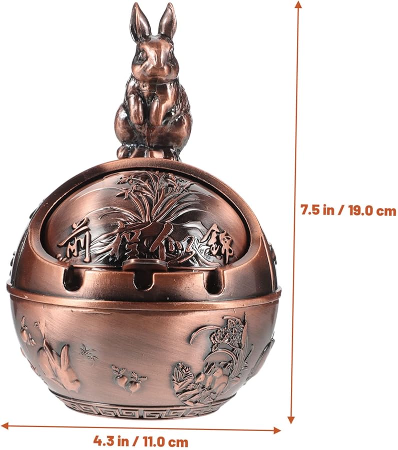 منفضة سجائر قديمة منحوتة على شكل أرنب خالية من الدخان محمولة للاستخدام الداخلي والخارجي - Image 3