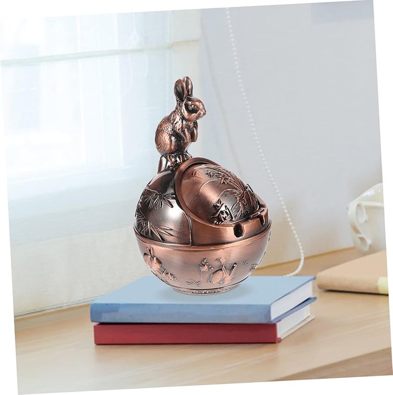 منفضة سجائر قديمة منحوتة على شكل أرنب خالية من الدخان محمولة للاستخدام الداخلي والخارجي - Image 4