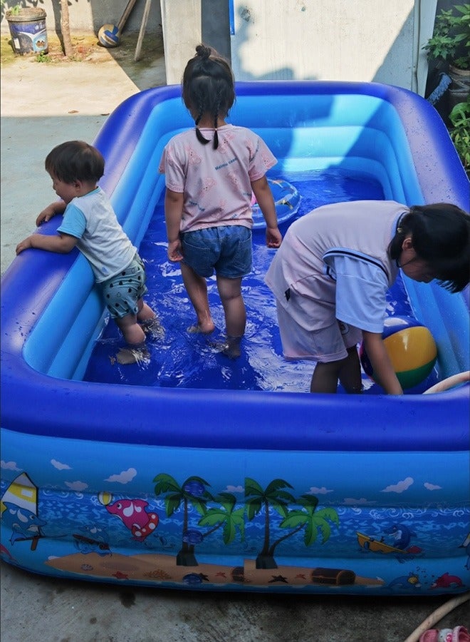 305X175X58CM  Swimming Pool Family Inflatable Elastic Base,Inflatable Kiddie Pool Fun Outdoor Water Toys for Girls Boys Rectangle Non-Slip  - Image 2