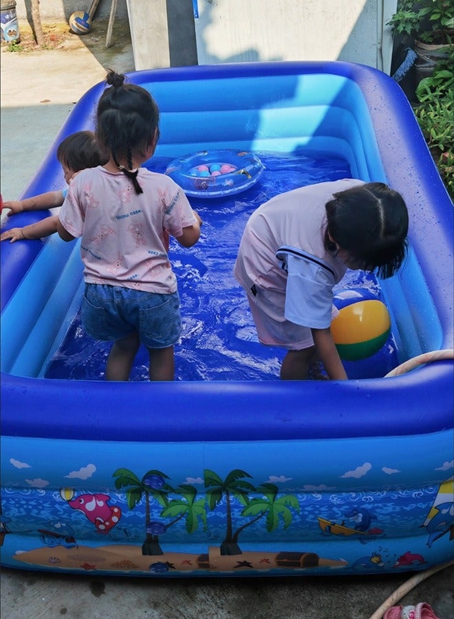305X175X58CM  Swimming Pool Family Inflatable Elastic Base,Inflatable Kiddie Pool Fun Outdoor Water Toys for Girls Boys Rectangle Non-Slip  - Image 3