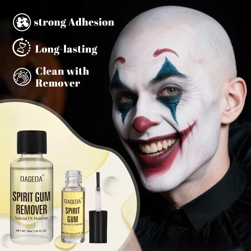 DAGEDA Bald Cap Halloween SFX Makeup Kit ,Realistic Latex Bald Wig Cap with Spirit Gum & Remover Combo Kit for Adult Men Women,Costume Character Set for Costumes Cosplay Party Theater Film - Image 4