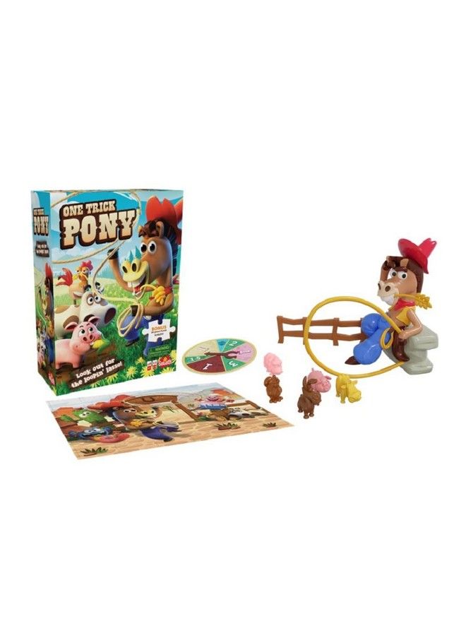Goliath One Trick Pony Game W/ 24Pc Puzzle Round Up Animals Before Cowboy Spinning Lasso Ropes You In Includes 24Piece Puzzle - Image 3
