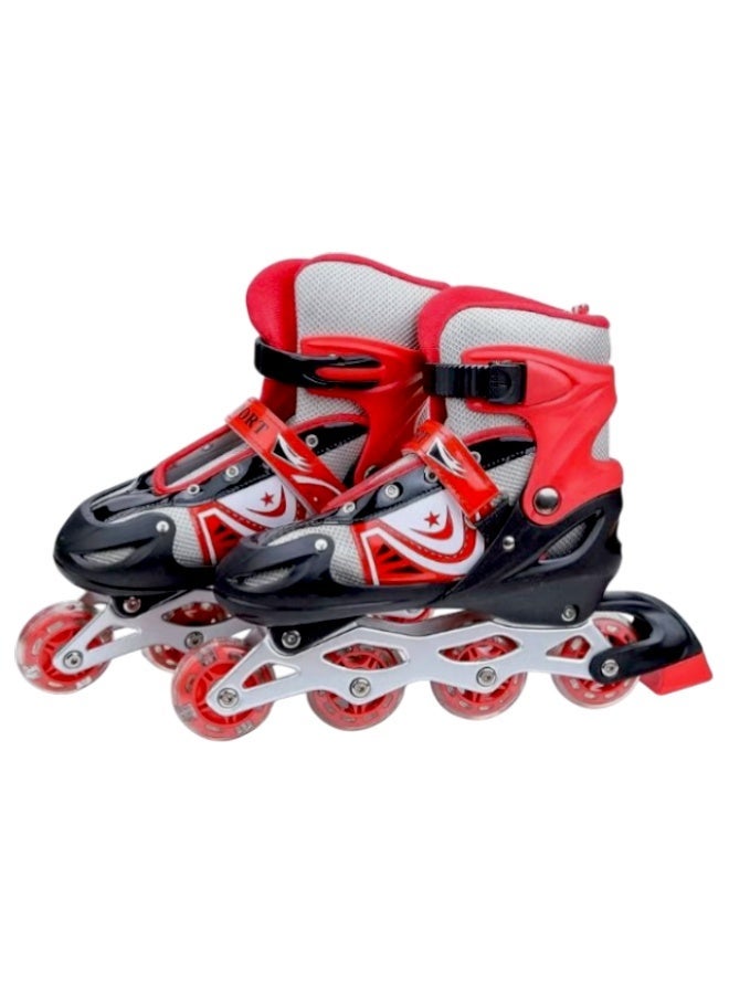 Professional Red Adjustable Inline Skates - Size (38-41) - Image 1