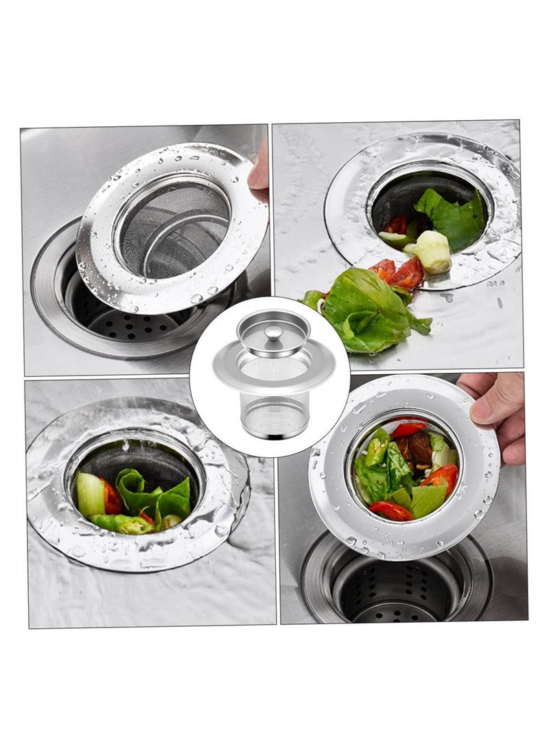 KASTWAVE مجموعة مصفاة حوض المطبخ، 2 مجموعة مصفاة تصريف حوض المطبخ، سدادة تصريف للتخلص من القمامة مضادة للازدحام، فلتر حوض مصنوع من الفولاذ المقاوم للصدأ، جامع الشعر لمنع الانسداد في الحمام والمطبخ - Image 2