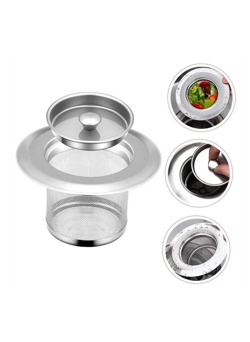 KASTWAVE مجموعة مصفاة حوض المطبخ، 2 مجموعة مصفاة تصريف حوض المطبخ، سدادة تصريف للتخلص من القمامة مضادة للازدحام، فلتر حوض مصنوع من الفولاذ المقاوم للصدأ، جامع الشعر لمنع الانسداد في الحمام والمطبخ - Image 5