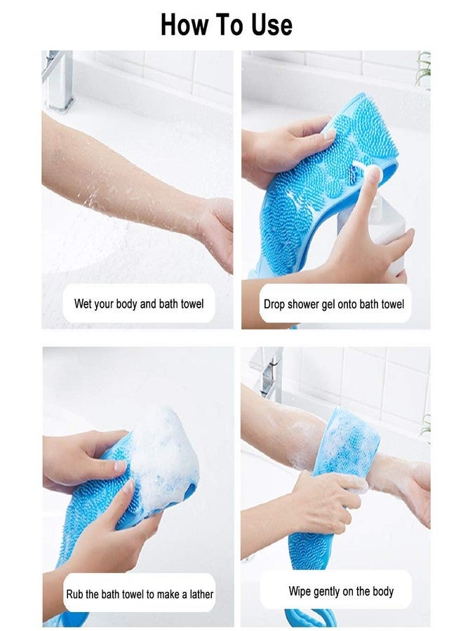 Boxoza Silicone Bath Body Brush Boxoza Back Cleaning Exfoliating Body Scrubber Bath Shower Towel Silicone Body Wash Scrubber Belt for Men and Women - Image 5