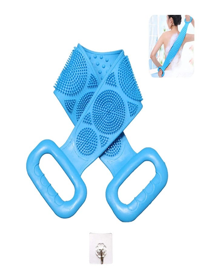 Boxoza Silicone Bath Body Brush Boxoza Back Cleaning Exfoliating Body Scrubber Bath Shower Towel Silicone Body Wash Scrubber Belt for Men and Women - Image 1