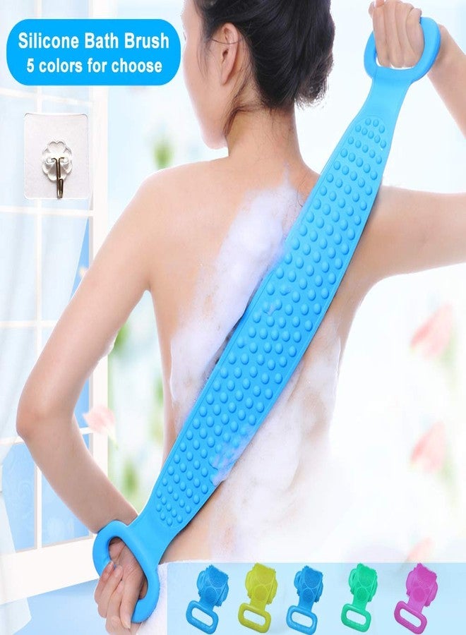 Boxoza Silicone Bath Body Brush Boxoza Back Cleaning Exfoliating Body Scrubber Bath Shower Towel Silicone Body Wash Scrubber Belt for Men and Women - Image 2