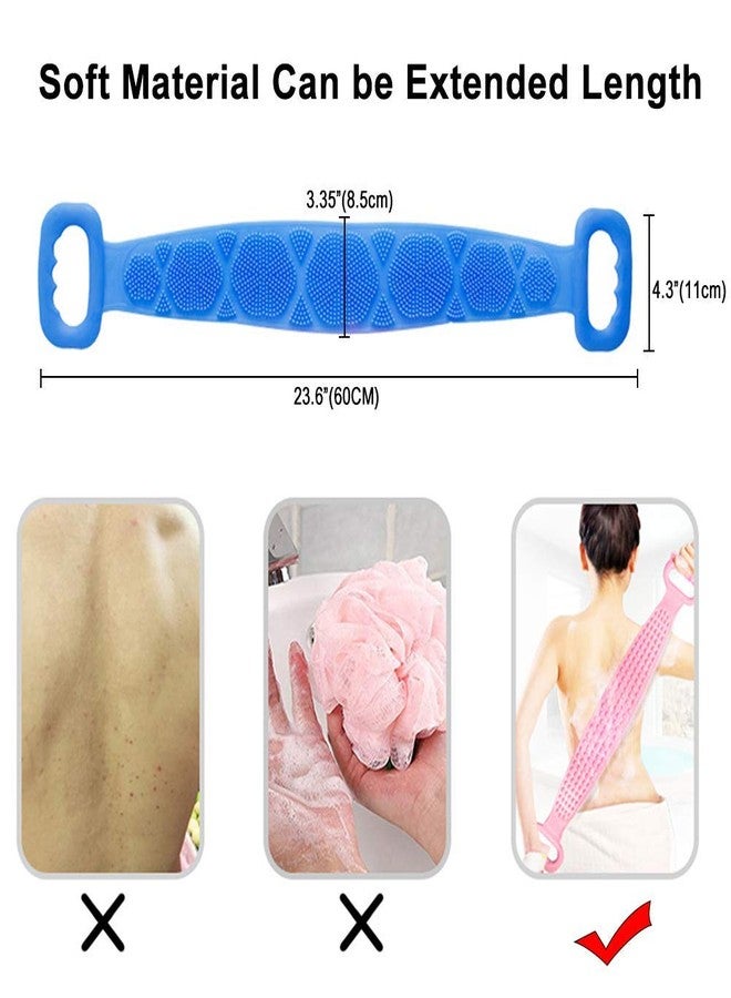 Boxoza Silicone Bath Body Brush Boxoza Back Cleaning Exfoliating Body Scrubber Bath Shower Towel Silicone Body Wash Scrubber Belt for Men and Women - Image 3