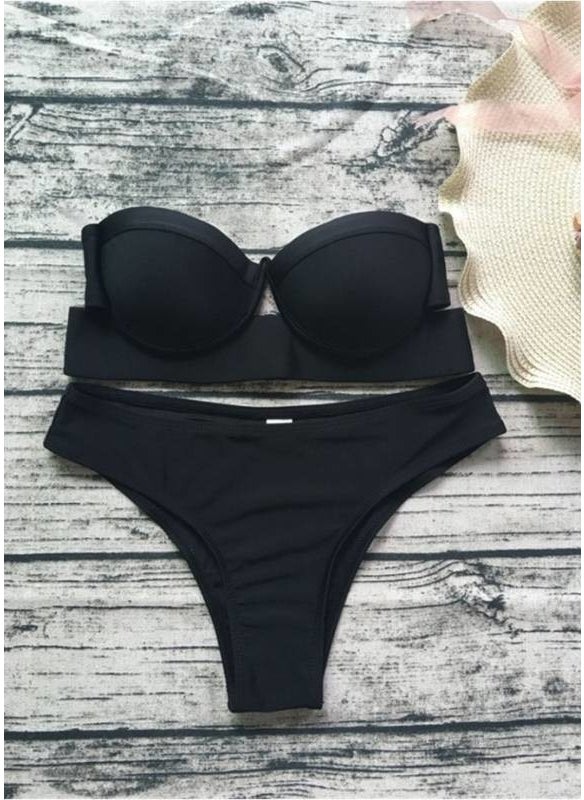 Angelsin Black Strapless Bikini Set  - Image 4