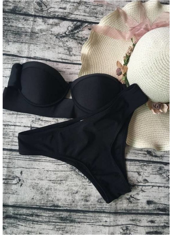 Angelsin Black Strapless Bikini Set  - Image 5