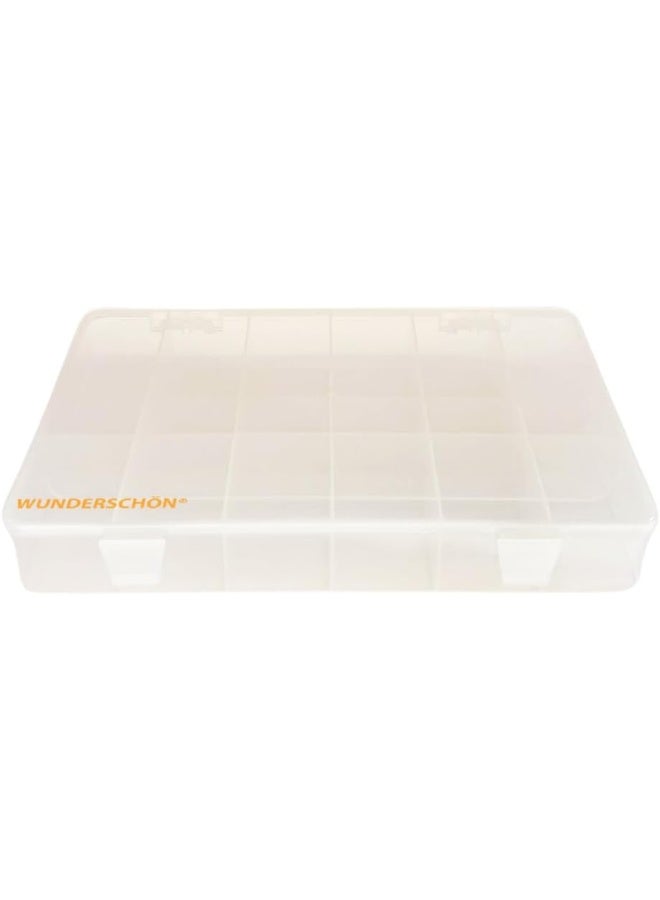 WUNDERSCHÖN Plastic Box With Removable Compartments Storage Box Suitable For Jewelry Tools Transparent  27x18x4cm  - Image 1