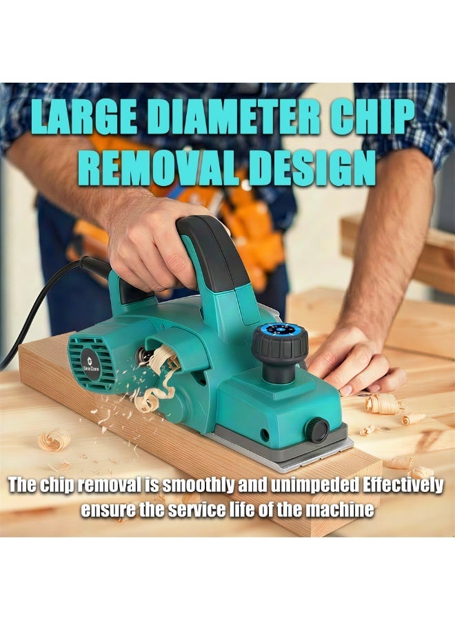جيرزون مسحاج يدوي كهربائي من GearZone، عرض القطع 3.25 بوصة، سلكي، 1000 واط، 15000 دورة في الدقيقة، أداة يدوية قوية وعالية السرعة لأعمال النجارة، شطف حواف الخشب، أداة نجارة ناعمة - أزرق - Image 2
