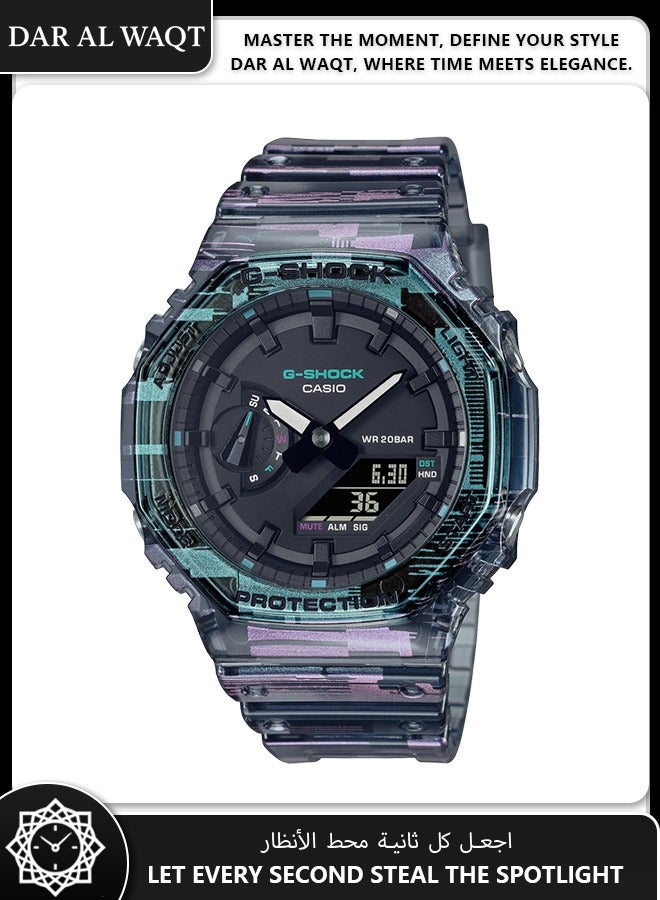 Casio G-Shock GA-2100NN-1A Glitch Effect Edition - Iridescent Finish, Translucent Resin, Digital-Analog Display, Futuristic Streetwear Watch - Image 1