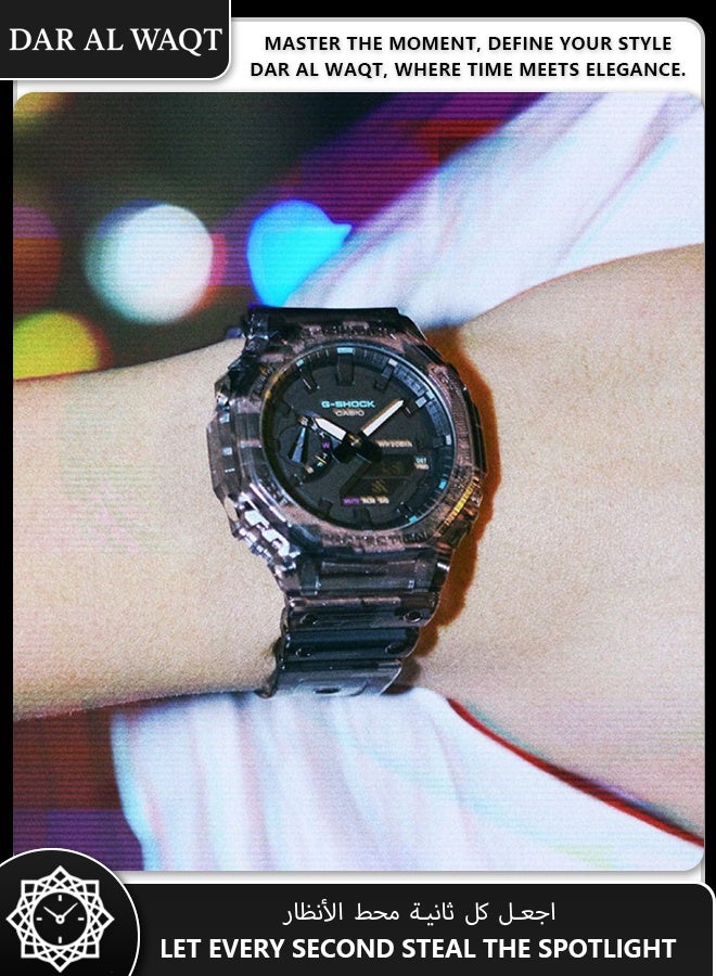 Casio G-Shock GA-2100NN-1A Glitch Effect Edition - Iridescent Finish, Translucent Resin, Digital-Analog Display, Futuristic Streetwear Watch - Image 3