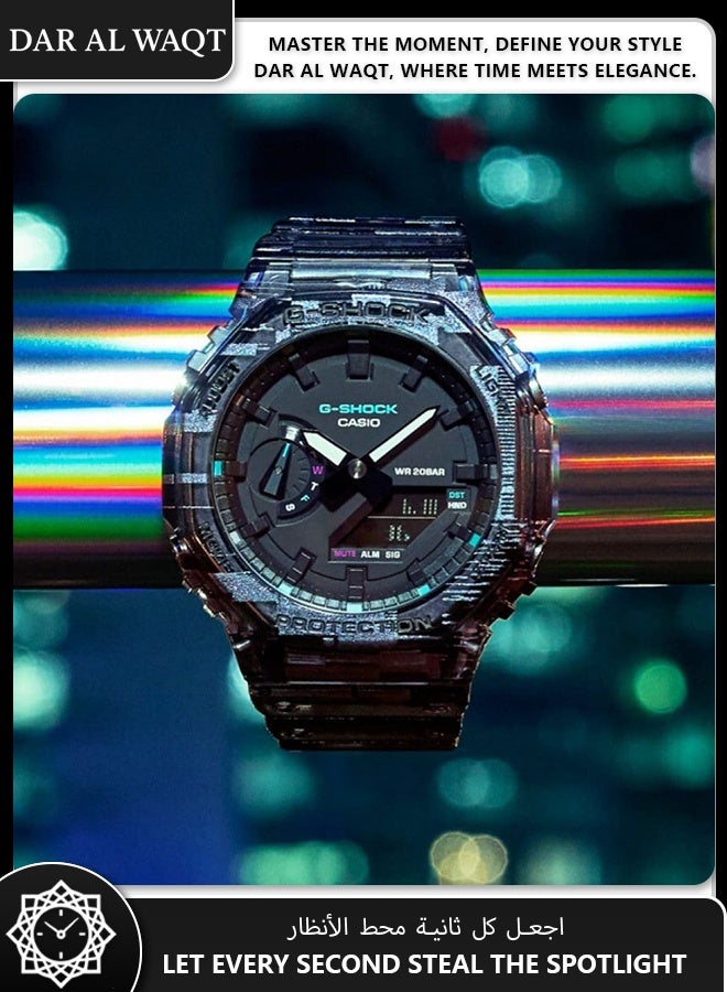 Casio G-Shock GA-2100NN-1A Glitch Effect Edition - Iridescent Finish, Translucent Resin, Digital-Analog Display, Futuristic Streetwear Watch - Image 2