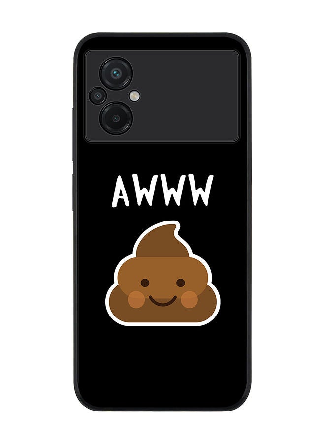 Stylizedd Rugged Black edge case for Xiaomi Poco M5 Slim fit Soft Case Flexible Rubber Edges Anti Drop TPU Gel Thin Cover - Awww Shit - Image 1