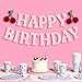 xo, Fetti xo Fetti Happy Birthday Cherry Banner Pink Glitter 65 Ft 3D Cherry Garland Bday Decoration Accordion Party Sign Pop Up Photoshoot Backdrop - Image 3