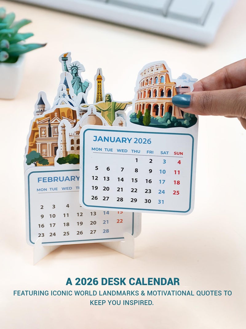 DOODLE Productivity Pro Planner Gift Set 2026 | A5 Executive Planner (288 Pages) + Desk Calendar + Activity Book + 4 Sticker Sheets + Mobile Stand | Smart Gift Box for Professionals & Executives - Image 3