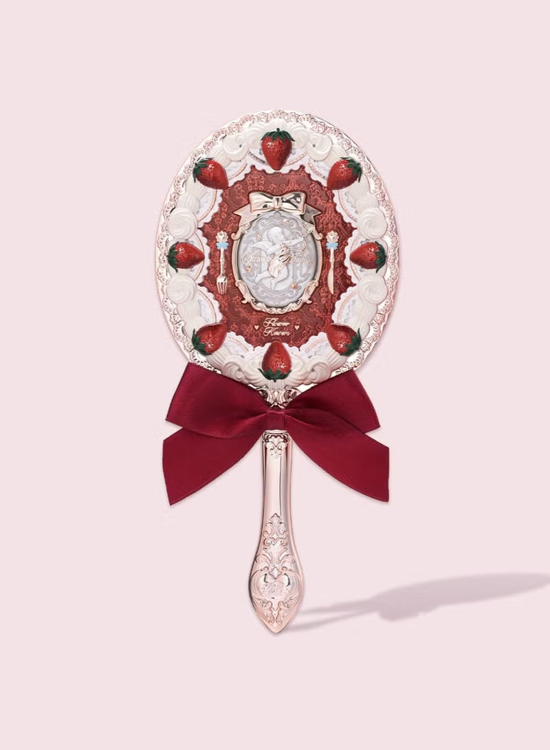 Flower Knows Strawberry Cupid Hand Mirror-Sweet & Romantic Strawberry Cake Design (Red Velvet) - Image 1