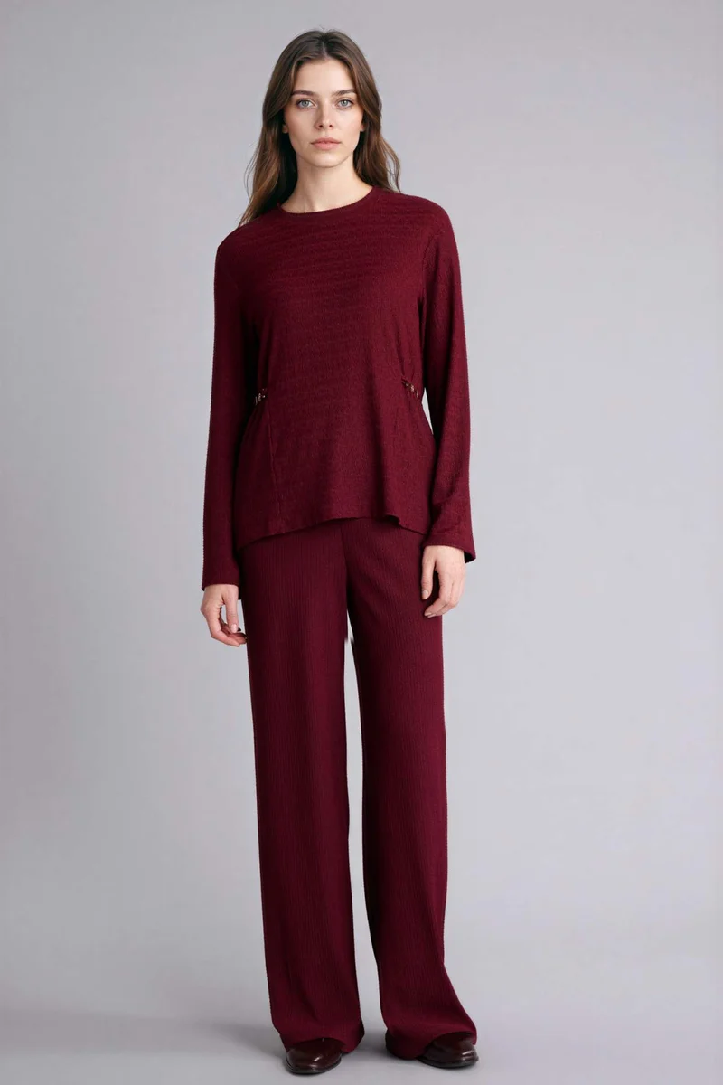 ديفاكتو Straight Fit Crepe Trousers