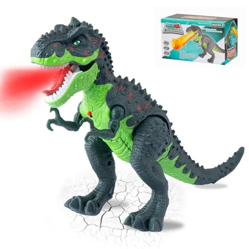 Unimoly ألعاب الديناصور الكهربائية يوني مولي TRex للأطفال 35 زئير واقعي ضوء لهب هدايا ديناصور للأولاد والبنات والأطفال من 3 إلى 7 سنوات - Image 1