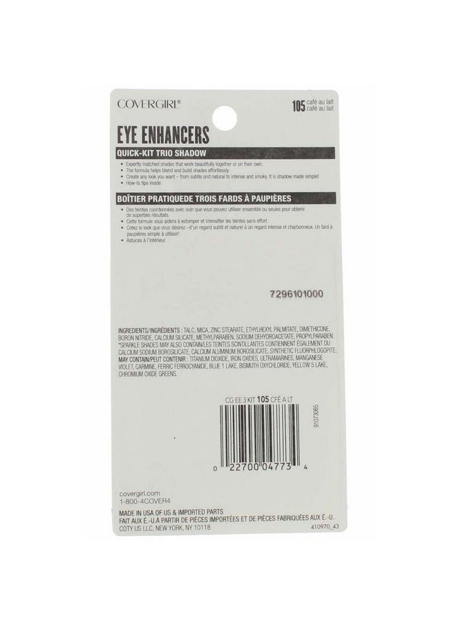 CoverGirl Cg Eyeshadow 105 Trio Caf Size Ea Cover Girl Eye Enhancers Quick-Kit-Trio Shadow 105 Cafe Au Lait .17 Oz  - Image 3