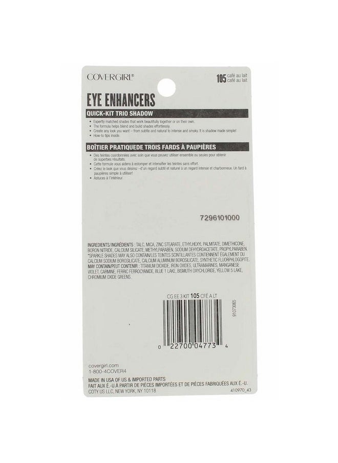 CoverGirl Cg Eyeshadow 105 Trio Caf Size Ea Cover Girl Eye Enhancers Quick-Kit-Trio Shadow 105 Cafe Au Lait .17 Oz  - Image 5