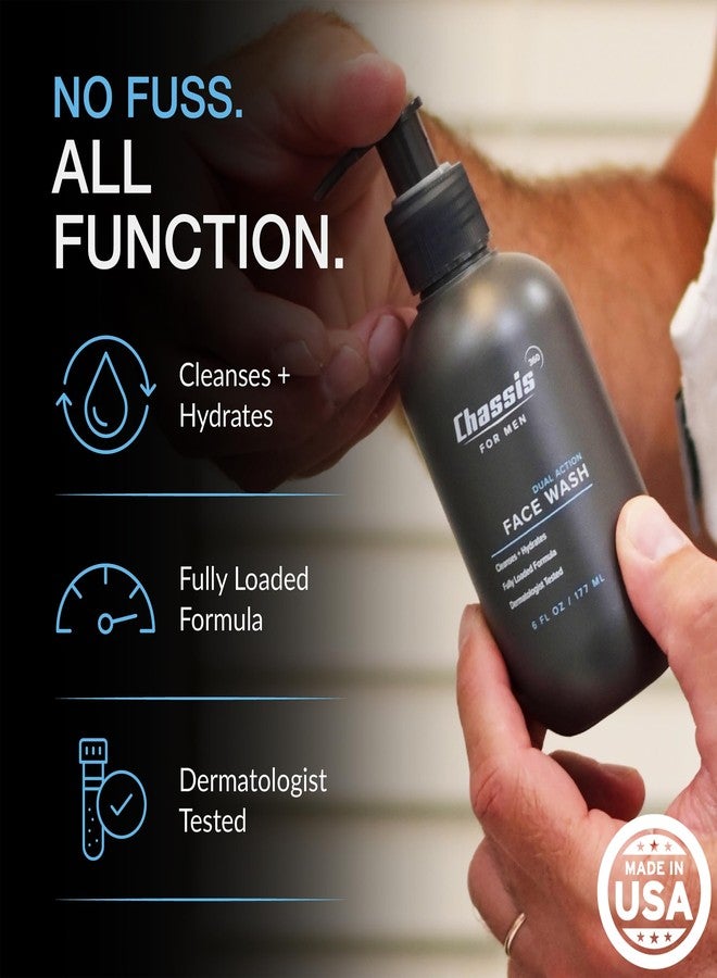 شاسيه غسول الوجه شاسيس 360 ثنائي المفعول - غسول مرطب ومتحكم في الزيوت للرجال مع النياسيناميد وفيتامين سي وحمض الهيالورونيك - خالٍ من الفثالات والبارابين والكبريتات - منظف غير معطر - 6 أونصة سائلة - Image 2