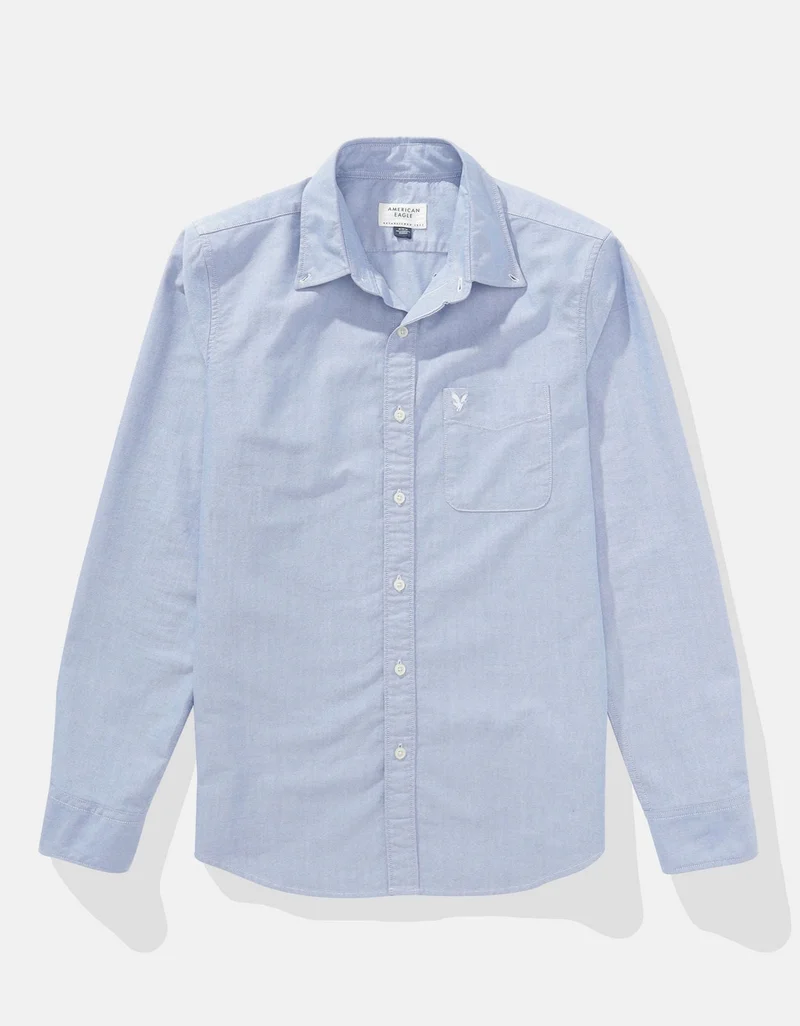 American Eagle  AE Slim Fit Everyday Oxford Button-Up Shirt for Men | Best Price UAE
