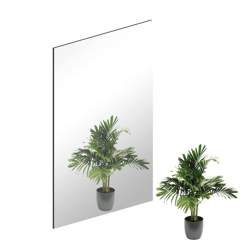 QEEYON 16 x 12'' Glass Wall Mirror Tile Self Adhesive Frameless High Clear Mirror Sheet Wall Decor for Bedroom, Living Room, Bathroom, Home Gym, Hallway, Door etc (1pcs) - Image 1