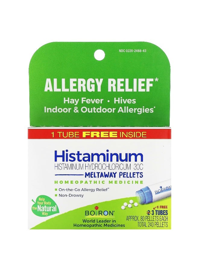 Boiron Boiron, Histaminum Hydrochloricum 30C, 3 Tubes, 80 Meltaway Pellets Each - Image 1