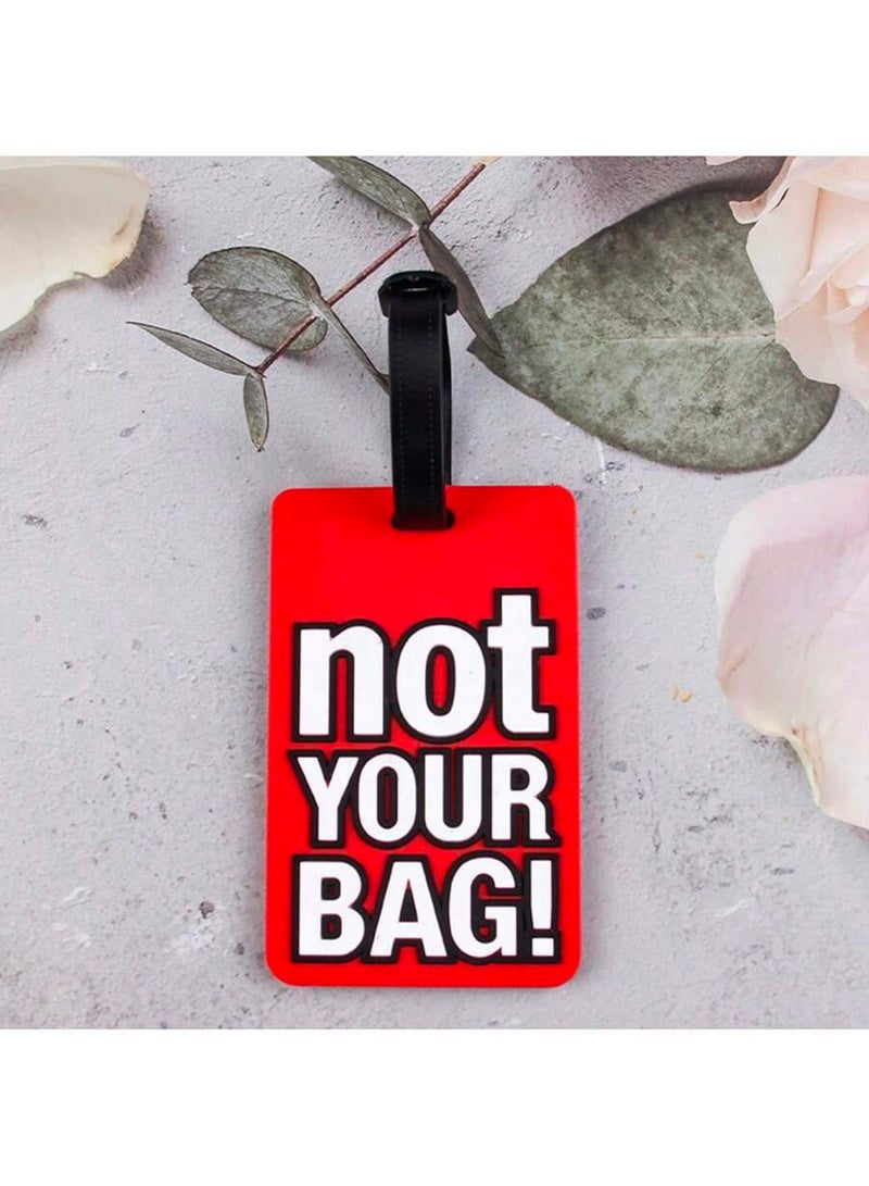 Cuisine Art Luggage Tag with Name ID Card, Personalized Identifier ID Labels, Flexible PVC Travel Tags, Secure Travel Luggage Labels for Baggage Identity, Suitcase Tag  – "NOT YOUR BAG" Text, Red  3-Piece Set - Image 5