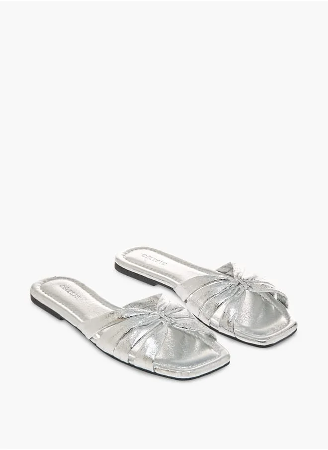 Celeste Women's Metallic Slip-On Flat Sandals