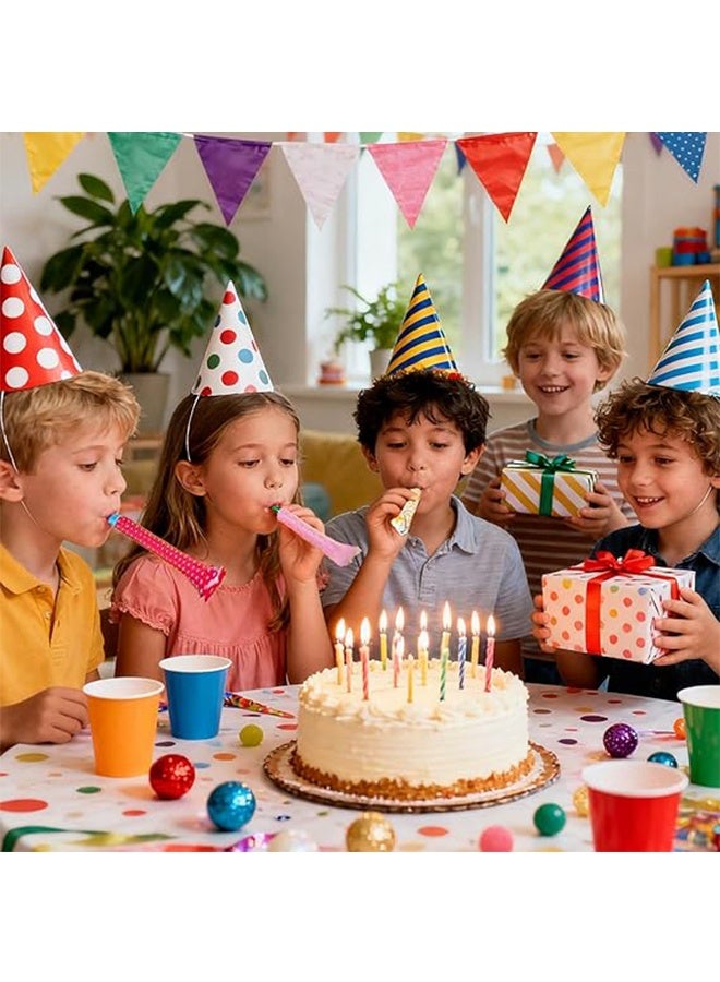 21 in 1 Party Hats Set, 11 Pcs Birthday Cone Hats Lovely Crown with Pom Poms, 10 Pcs Colorful Blowouts, Birthday Party Decorations for Kids Adults - Image 5