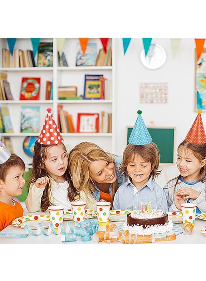 21 in 1 Party Hats Set, 11 Pcs Birthday Cone Hats Lovely Crown with Pom Poms, 10 Pcs Colorful Blowouts, Birthday Party Decorations for Kids Adults - Image 4