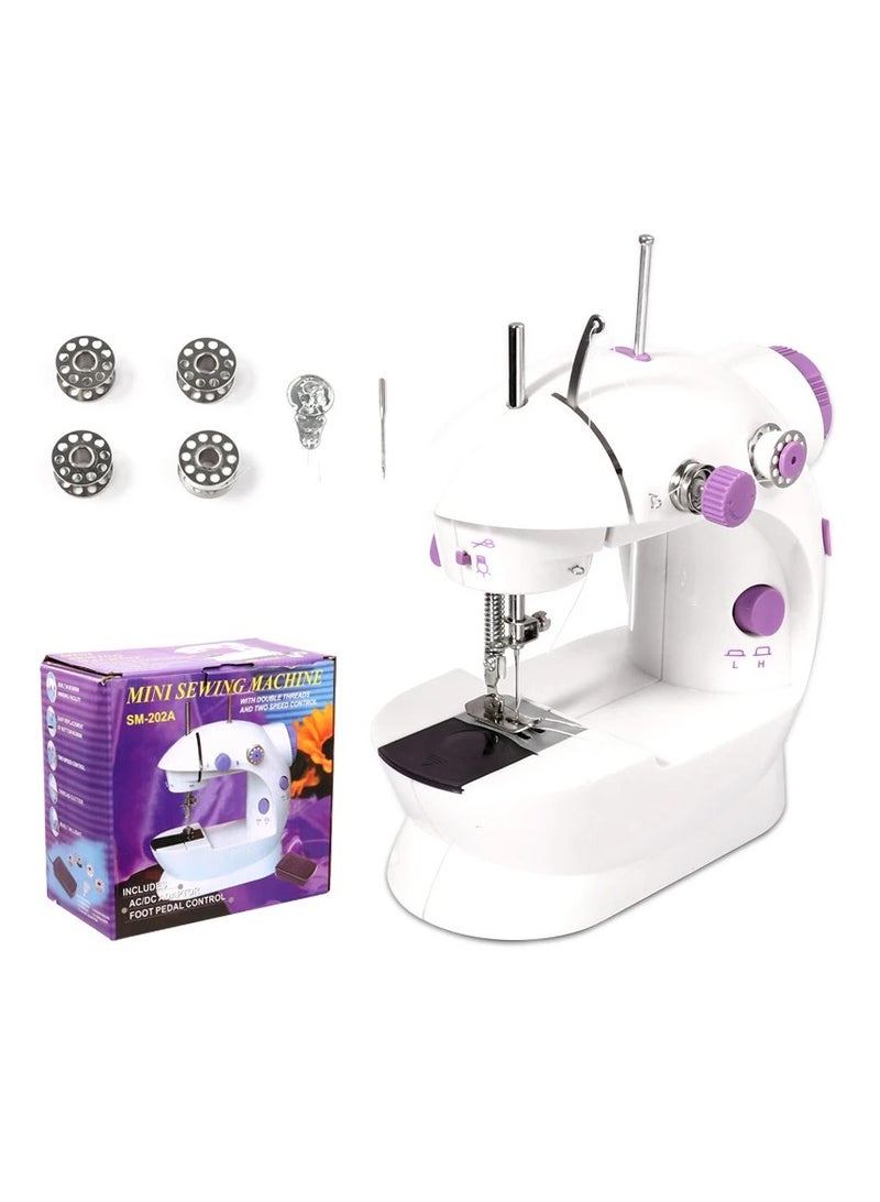 Mini Portable Sewing Machine 2-Speed Double Thread Electric Household Multifunction Sewing Machin with Light Cutter Foot Pedal - Image 2