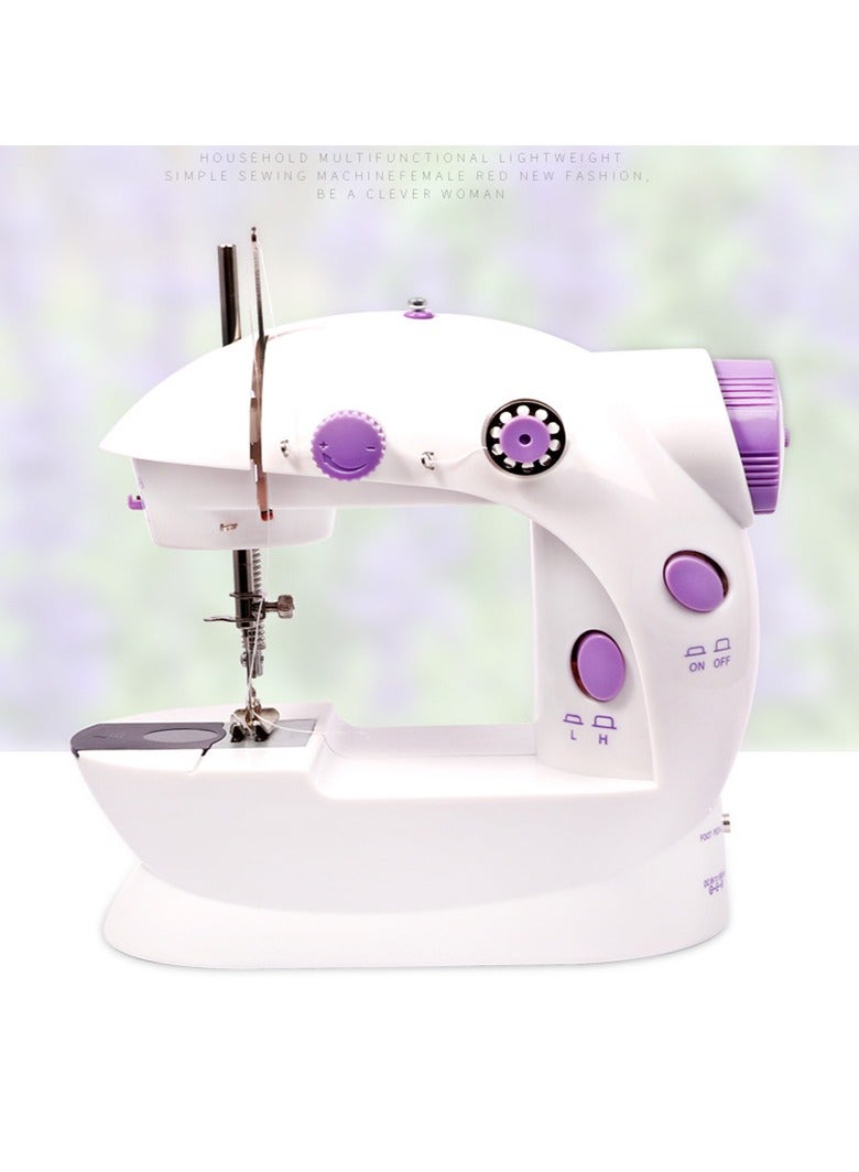 Mini Portable Sewing Machine 2-Speed Double Thread Electric Household Multifunction Sewing Machin with Light Cutter Foot Pedal - Image 4