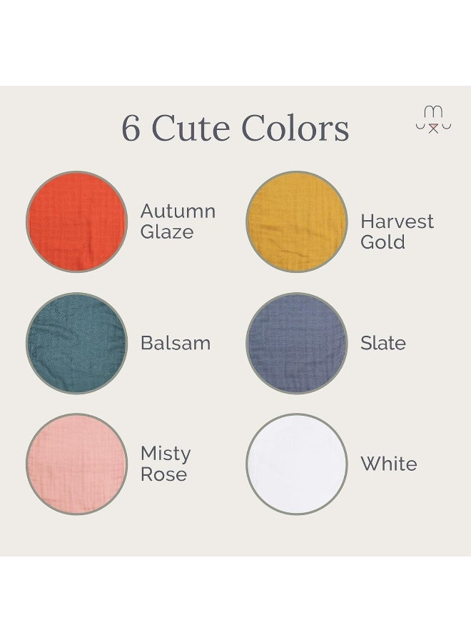 Natemia Bamboo Muslin Baby Burp Cloths | Large 21”x11” Size | Super Absorbent and Ultra Soft Bamboo Washcloths | 6-Layer Design | 3-Piece Gift Set - Image 3