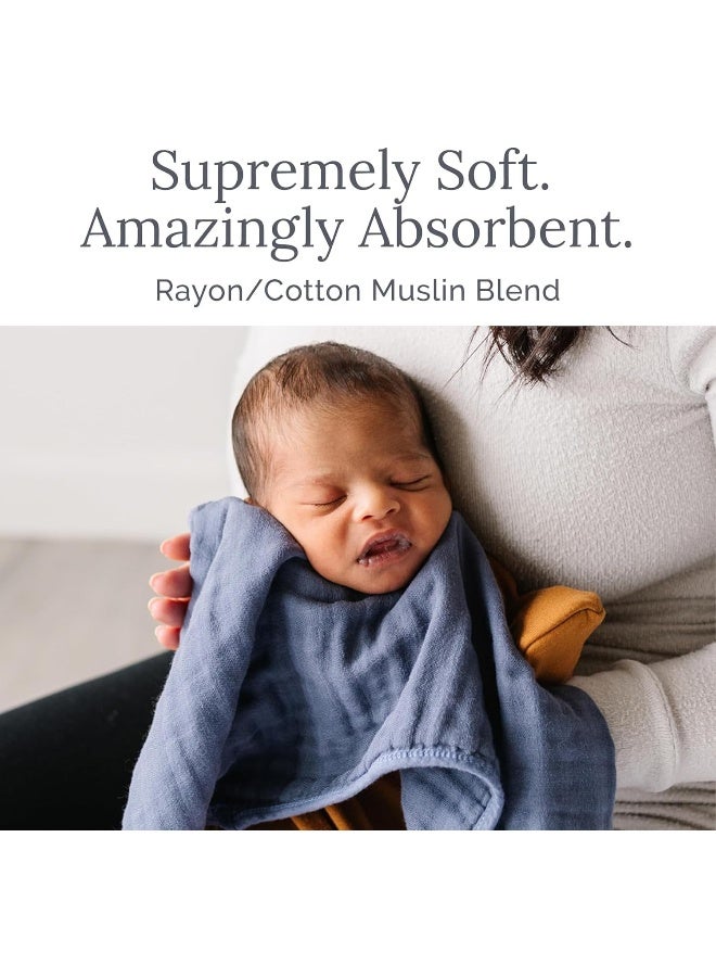 Natemia Bamboo Muslin Baby Burp Cloths | Large 21”x11” Size | Super Absorbent and Ultra Soft Bamboo Washcloths | 6-Layer Design | 3-Piece Gift Set - Image 4