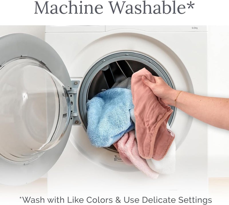 Natemia Bamboo Muslin Baby Burp Cloths | Large 21”x11” Size | Super Absorbent and Ultra Soft Bamboo Washcloths | 6-Layer Design | 3-Piece Gift Set - Image 5