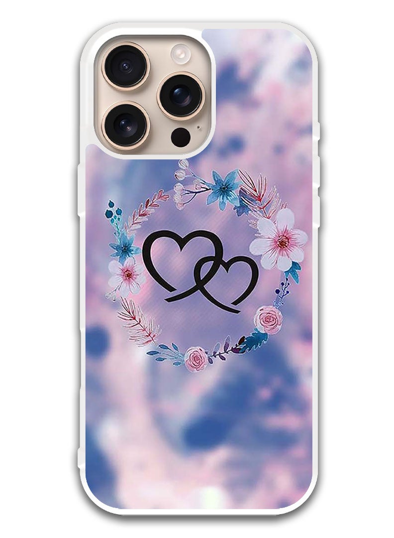 Theodor Protective Case Cover For APPLE IPHONE 16 Pro Two HEarts (White Bumper) - Image 1