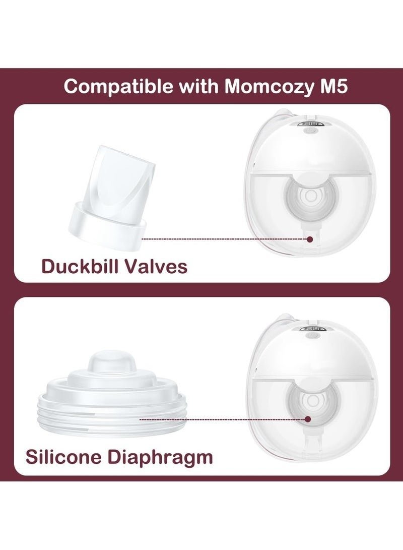 Baby Little Luxuries 4 Pack Duckbill Valves & 2 PCS Diaphragm Compatible with Momcozy M5 Wearable Breast Pump, Replacement Pump Parts Accessories Compatible for M5 Momcozy - Image 2