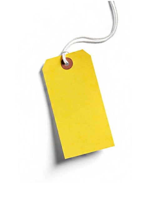 Yellow Tags Paper Tags (50 Pcs) 12mm x 6mm