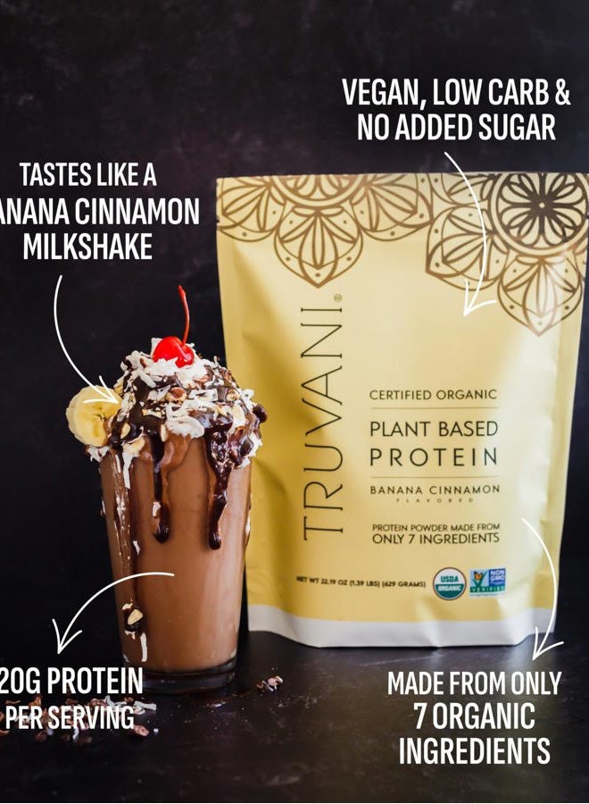 Truvani Plant Based Protein Banana Cinnamon 629GM - Image 3