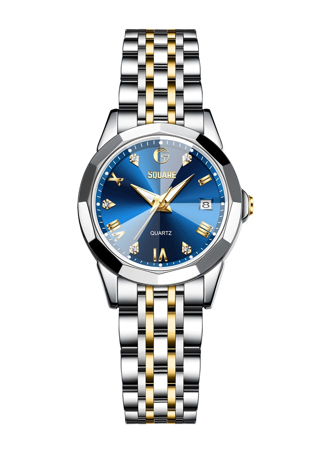 Gsquare Women Analog Quartz Blue Dial Stainless Steel Band Watch - 9931 