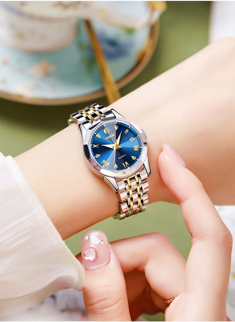 Gsquare Women Analog Quartz Blue Dial Stainless Steel Band Watch - 9931  - Image 4