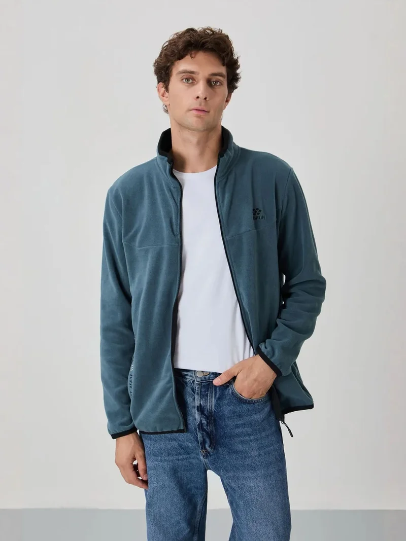تومي لايف TOMMY Men's Plush Zip-front Sweatshirt