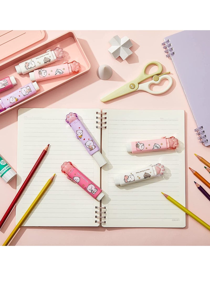 Captaintech Erasers Cat Paw Shaped   Push Pull Design Retractable Erasers Pastel Aesthetic Erasers Pencil Kawaii Eraser   Rubber for Kids Students School Office Stationery Supplies 8 Pcs - Image 5